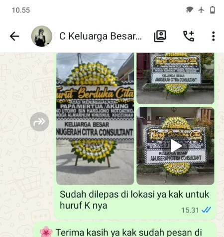 Pengiriman Papan Bunga Duka Bobos Legonkulon